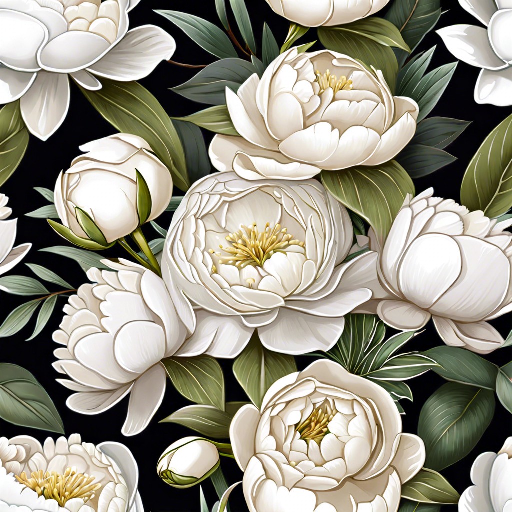 all white peony and gardenia bundle