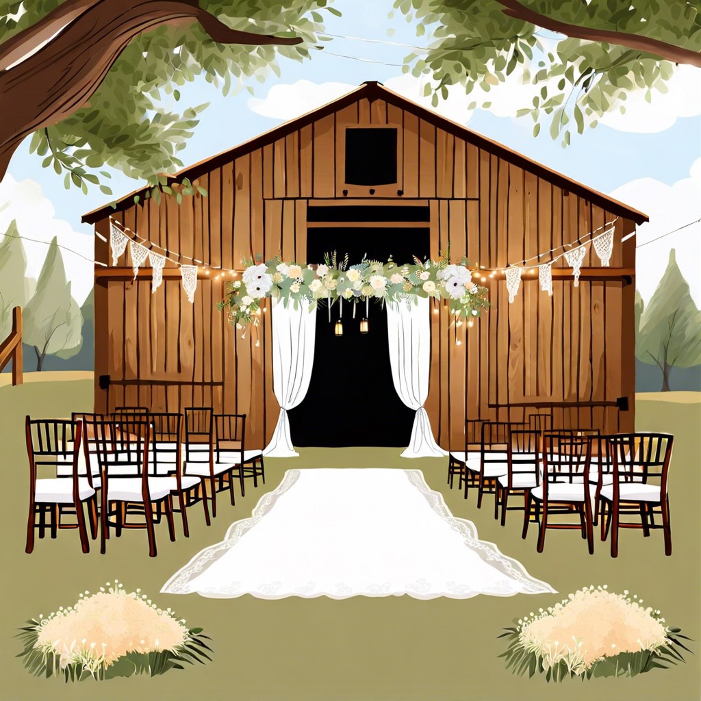 barn venue with hay bale seating