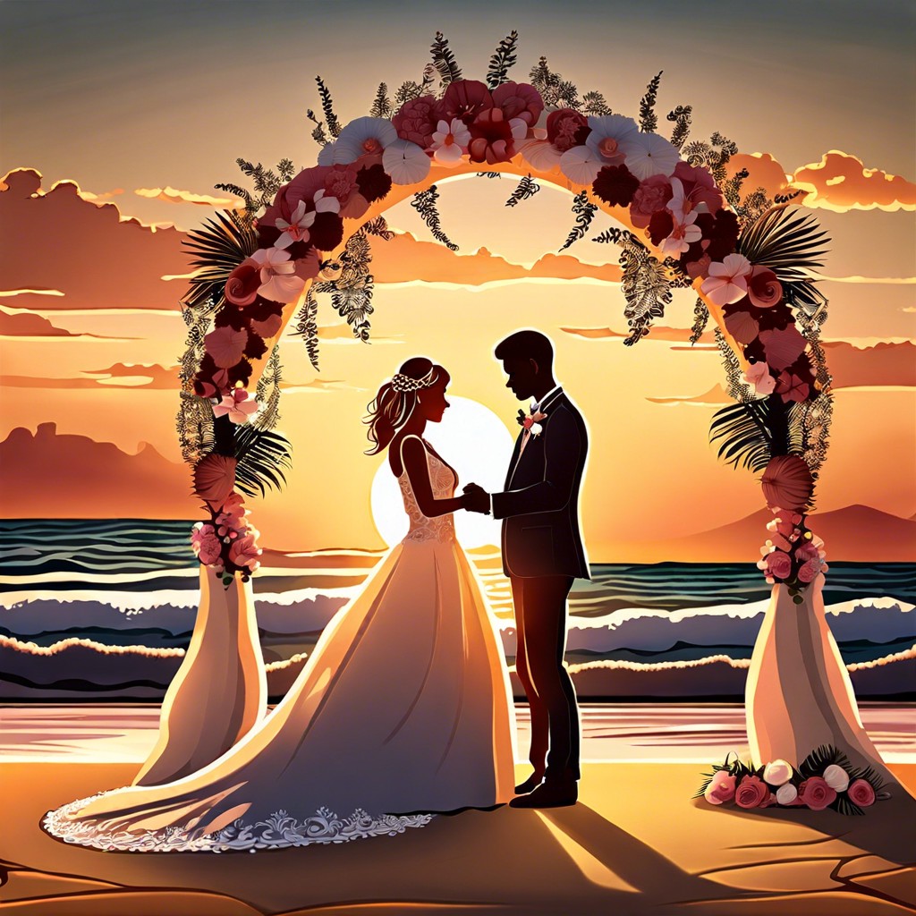 beach bliss sunset vows followed by a seaside dance