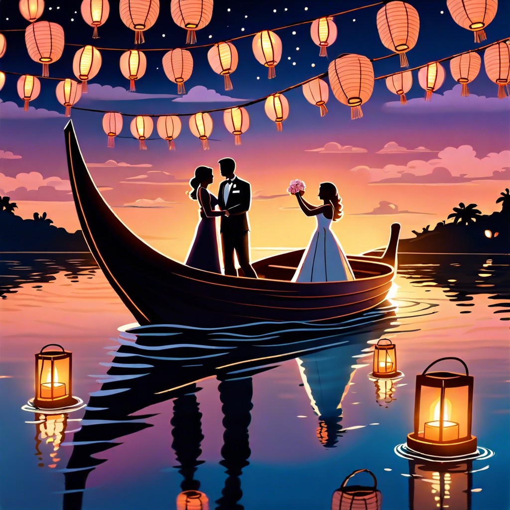 boat send off with lanterns