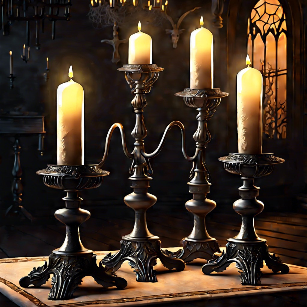 candlelit ceremony with antique candelabras