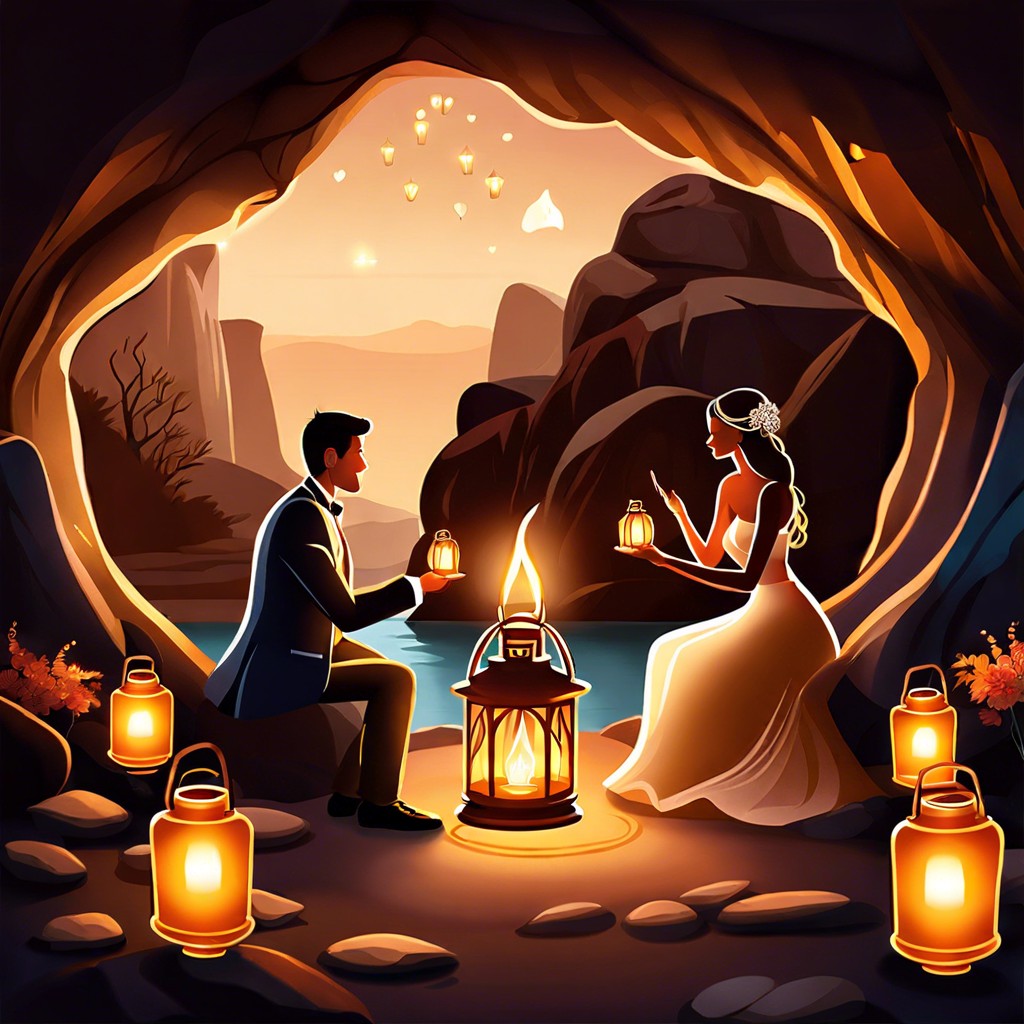 cave lantern lit ceremony