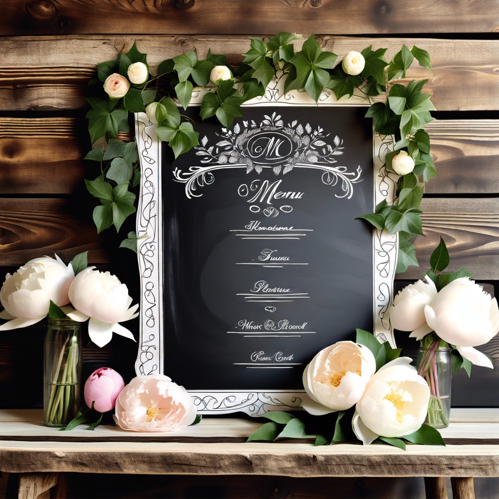 chalkboard menu displays