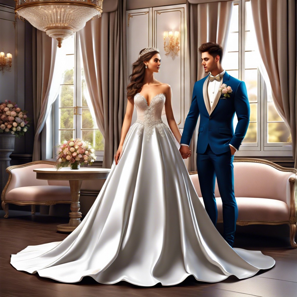 classic ball gown with detachable train