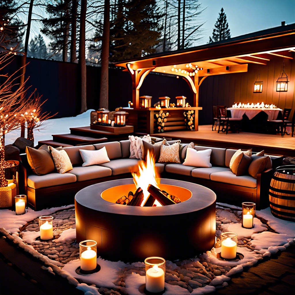 cozy fire pit lounge