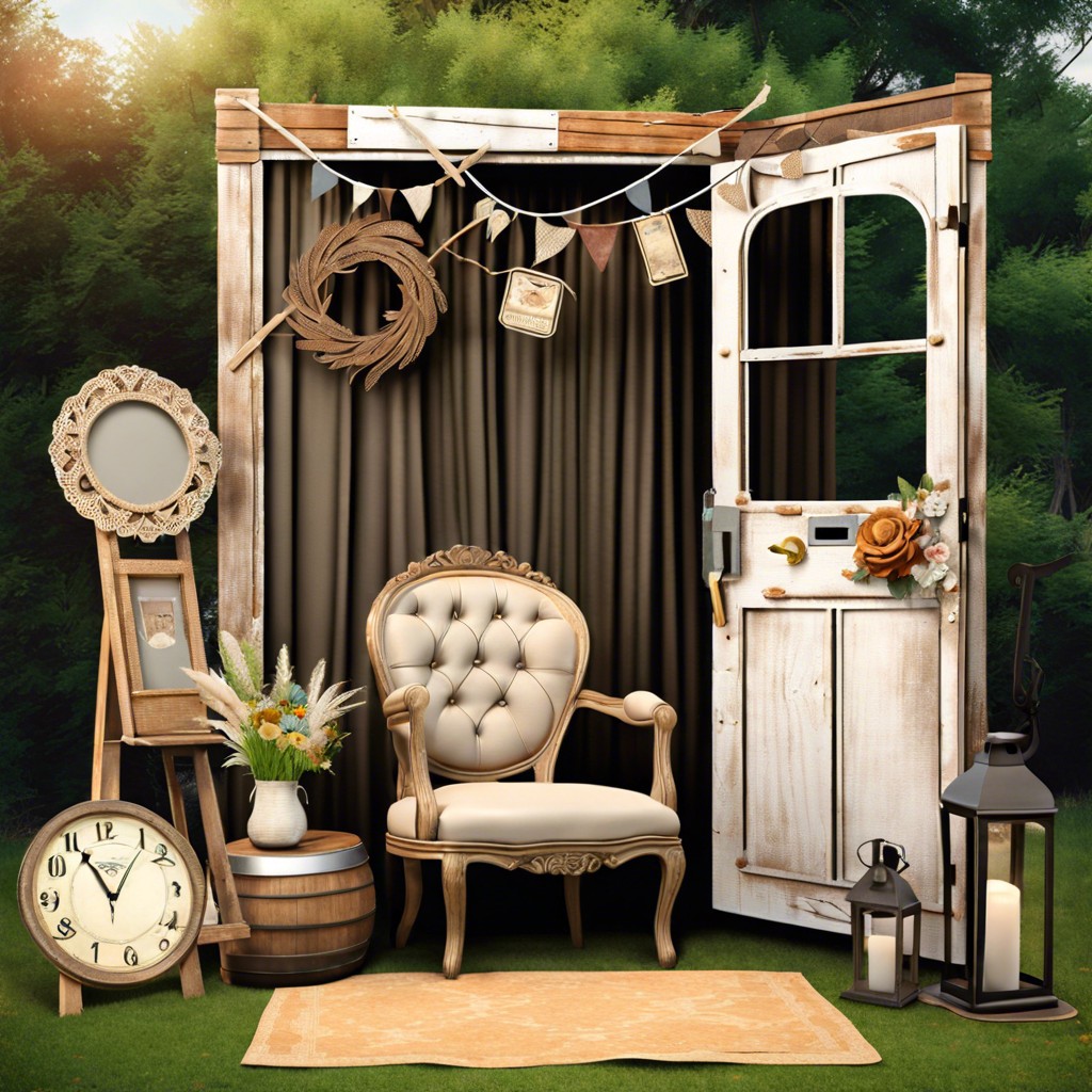 craft a photo booth with vintage props and frames