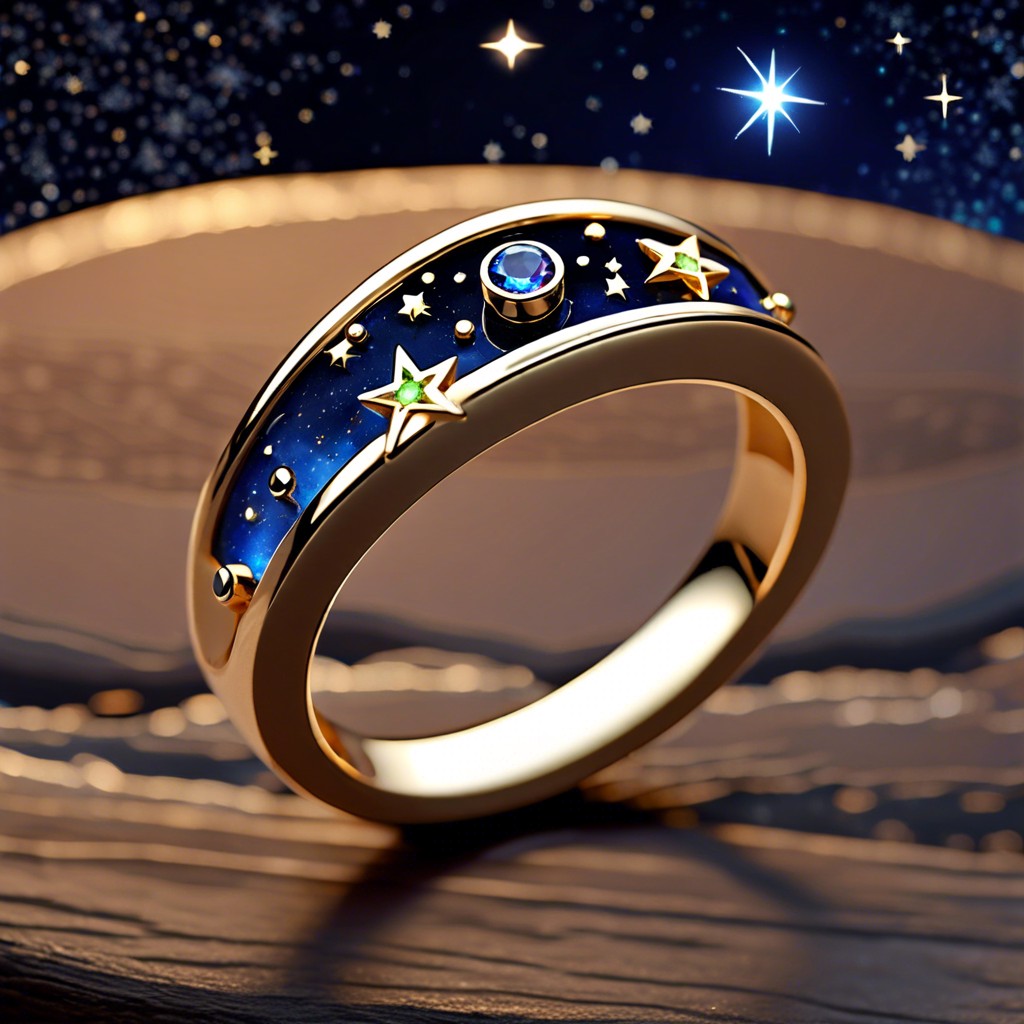 custom constellation ring with birthstone gems