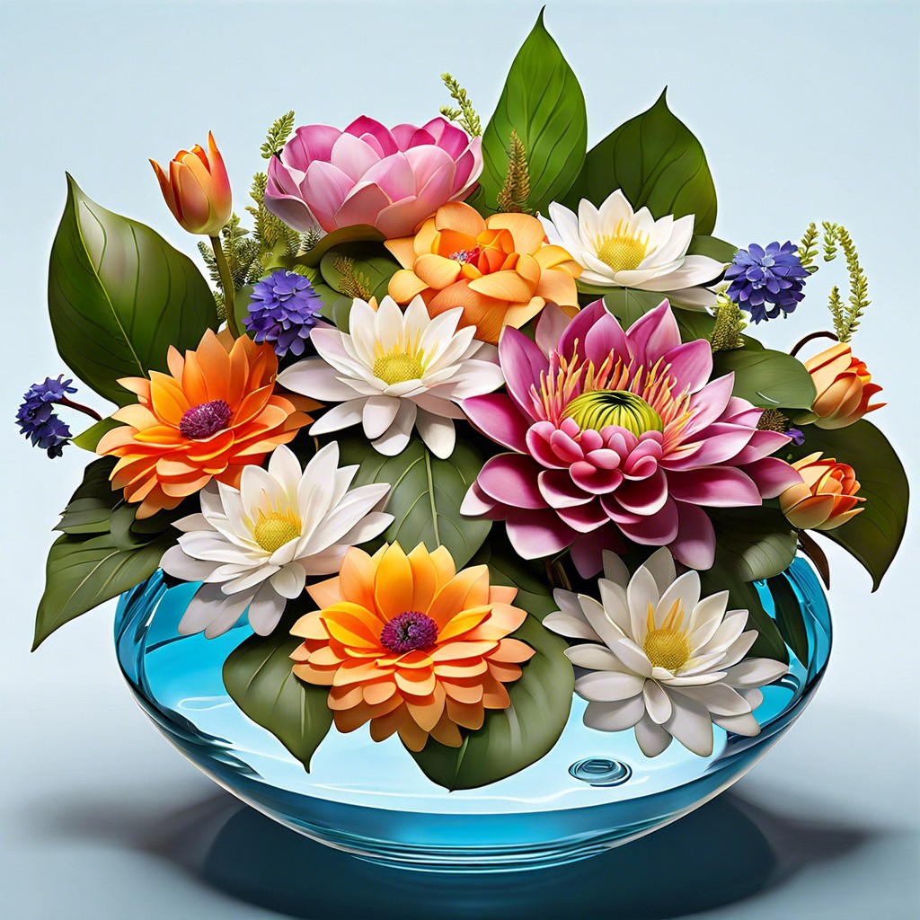 floating flower bowls