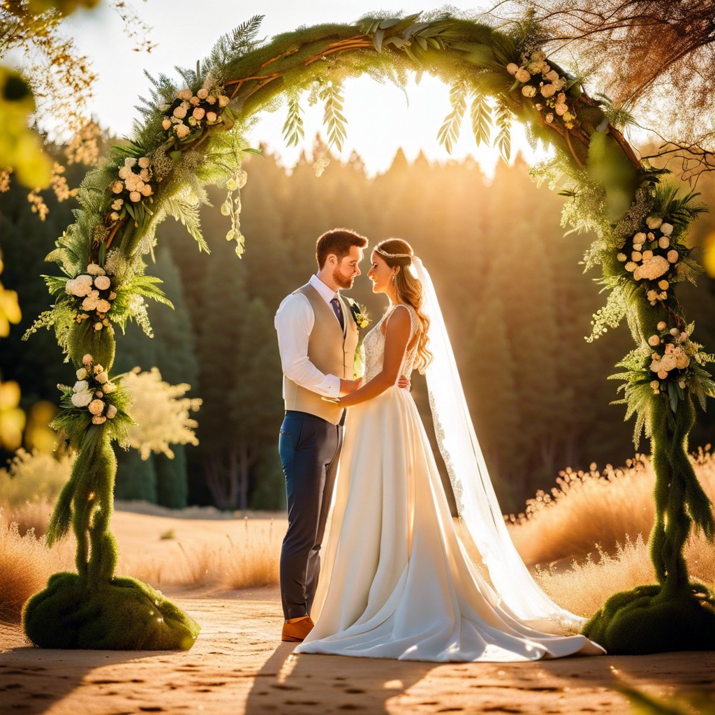 framed by trees or arch