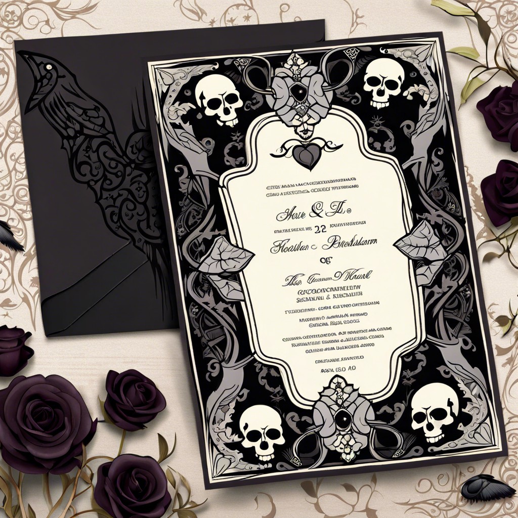 gothic wedding invitations