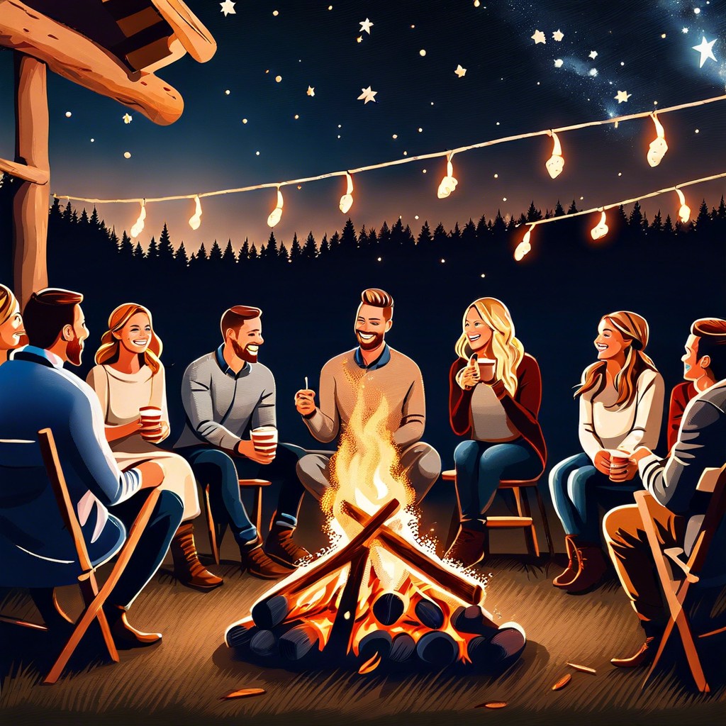 have a bonfire with marshmallow roasting for the reception