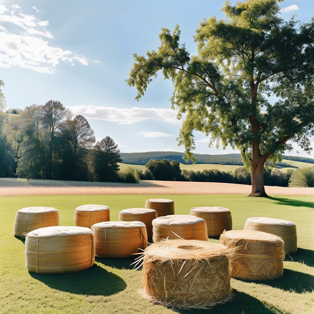 hay bale seating for outdoor ceremonies