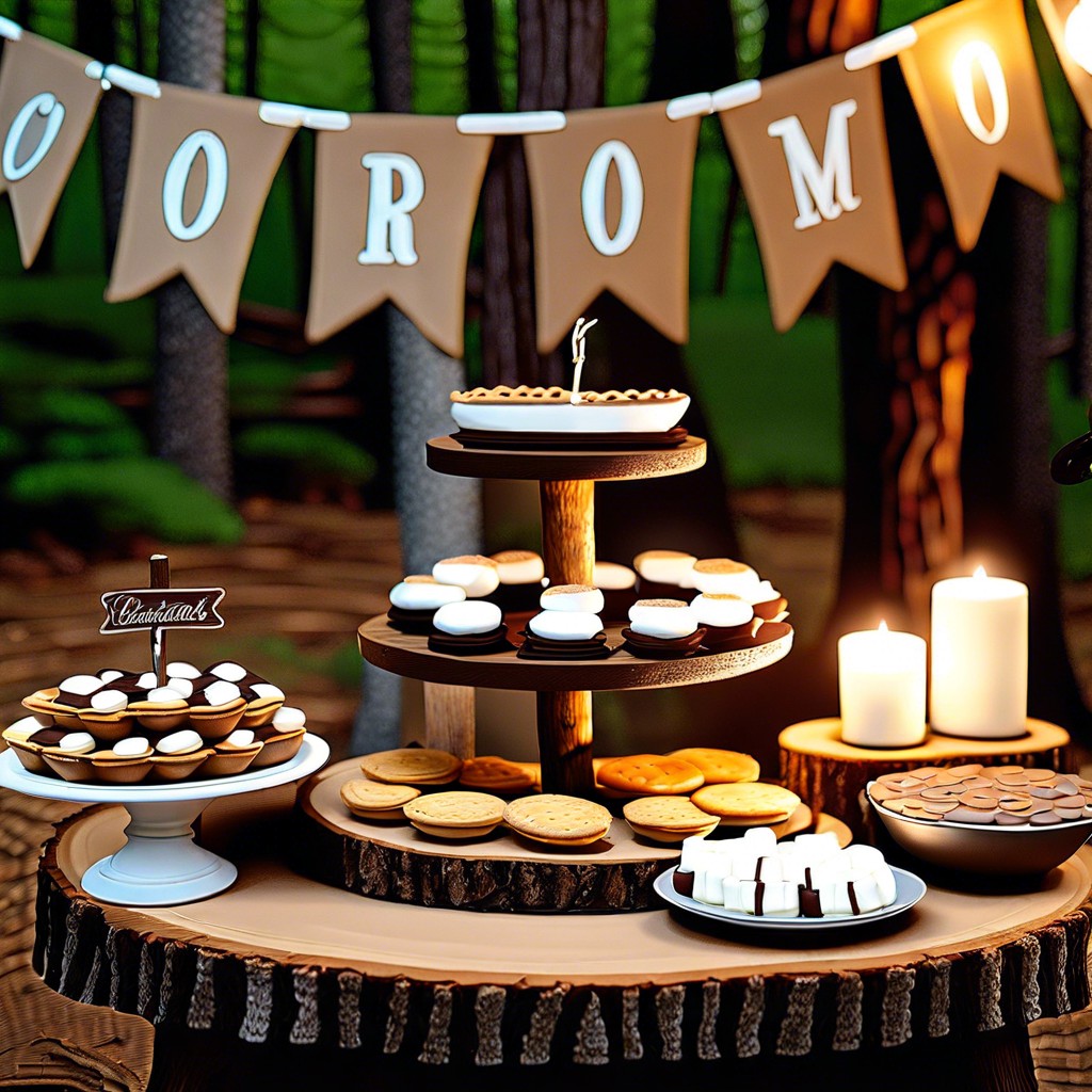 homemade pie or smores station instead of a traditional wedding cake