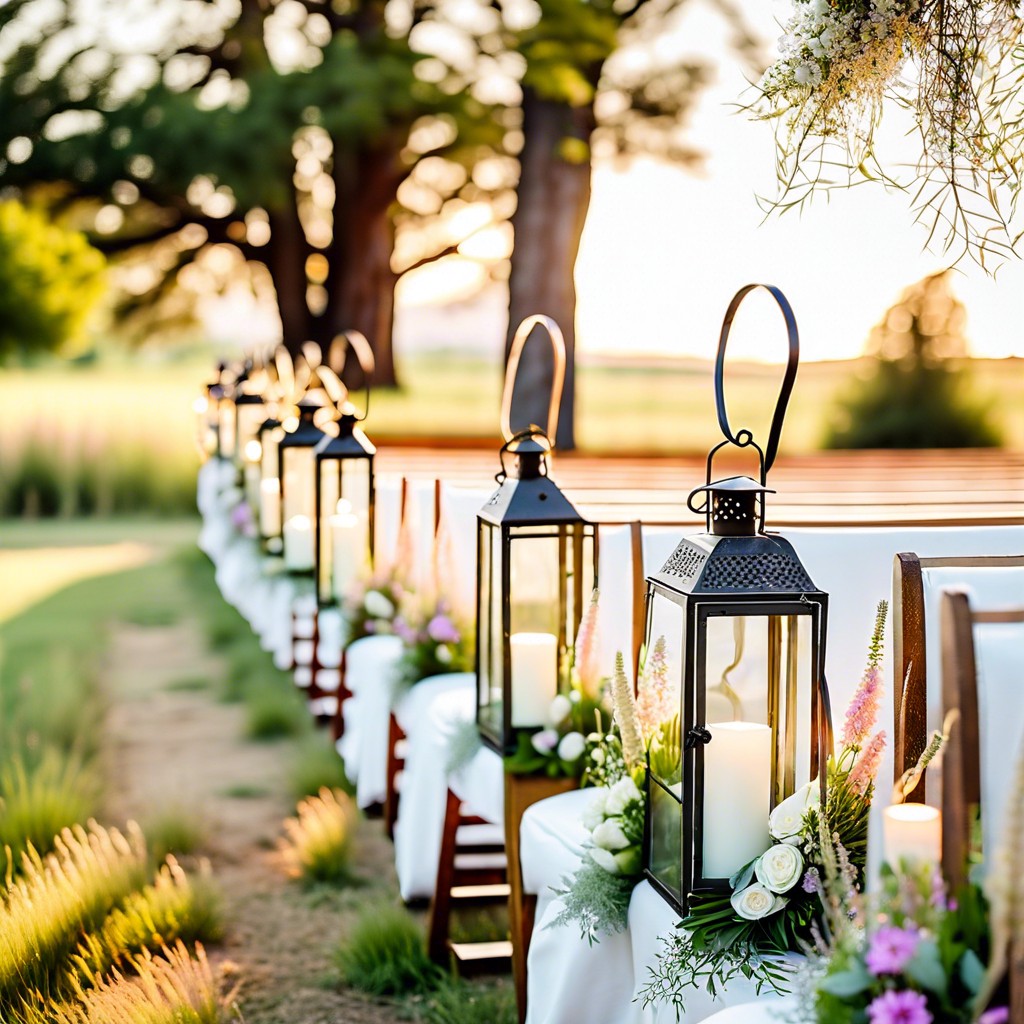 lanterns as aisle markers