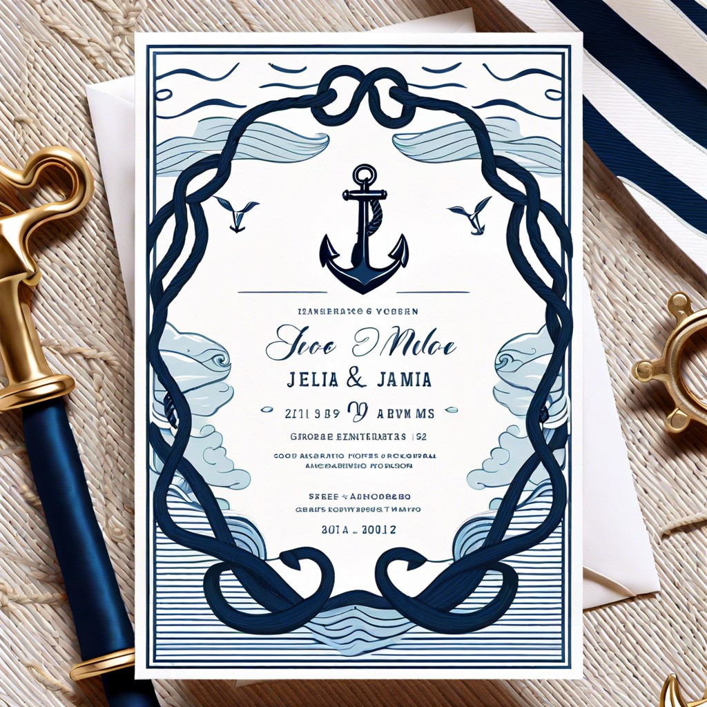 nautical themed wedding invitations