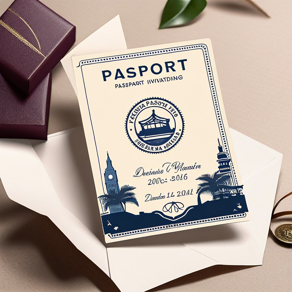 passport themed invitation for a destination wedding