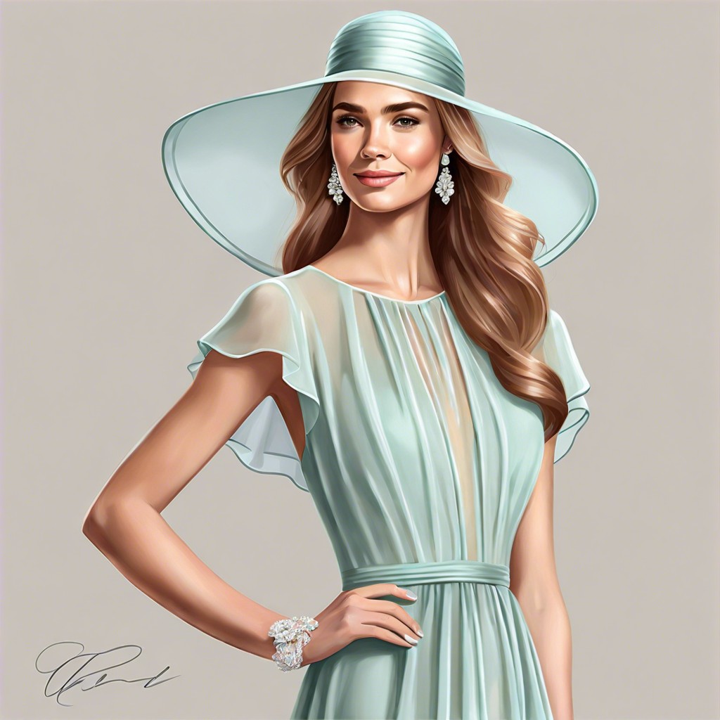 pastel chiffon gown with cap sleeves