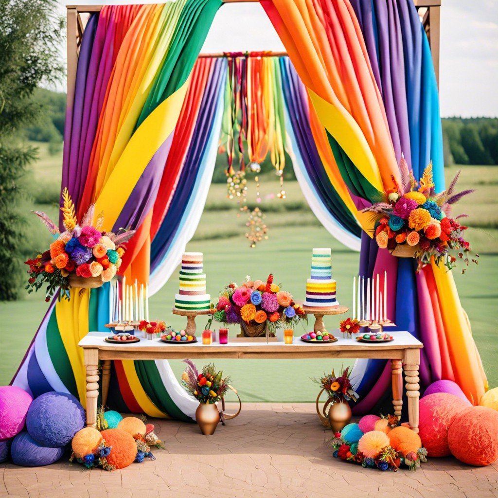 rainbow themed decor