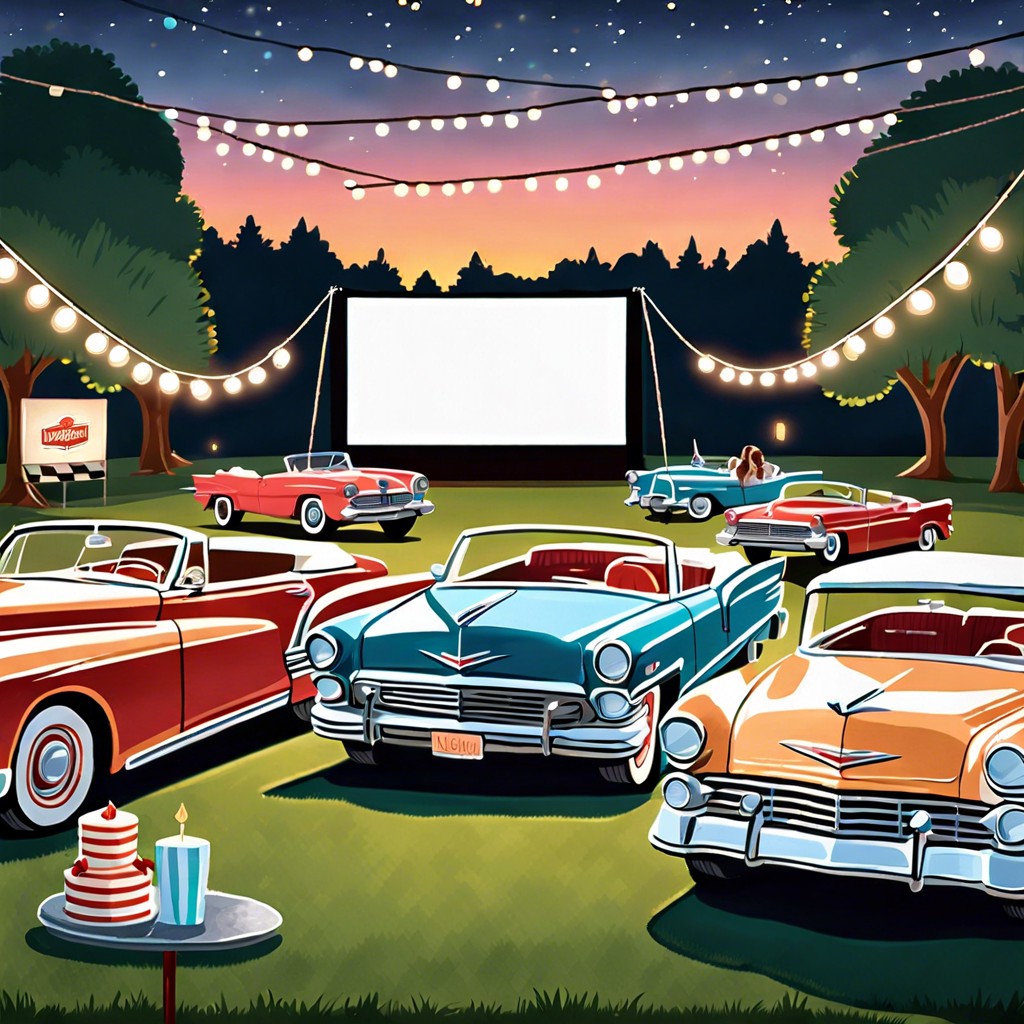 retro drive in movie night