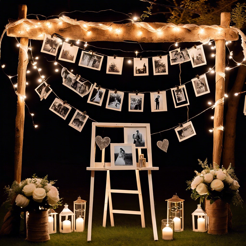 rustic ladder for photo display