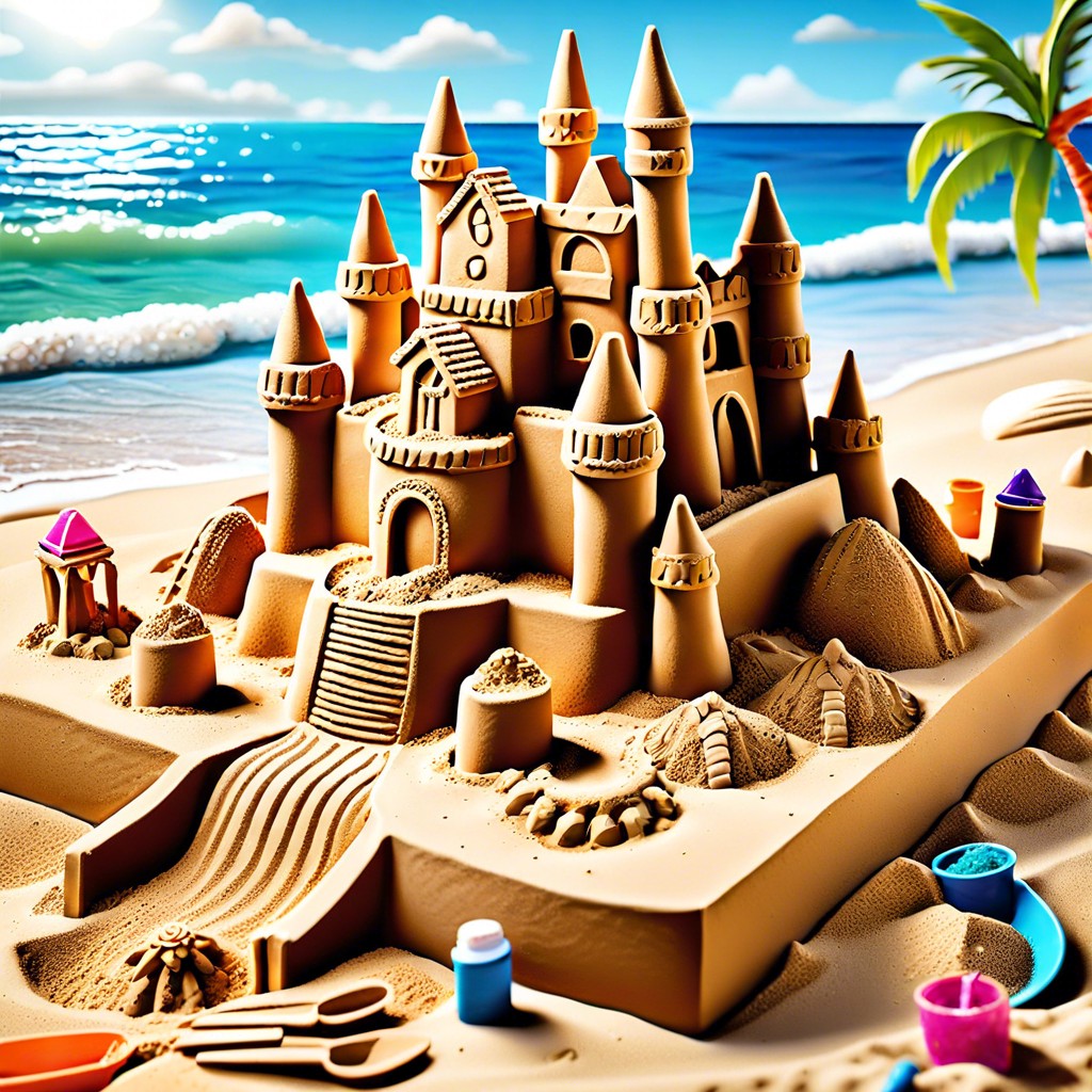sandcastle building contest for guests