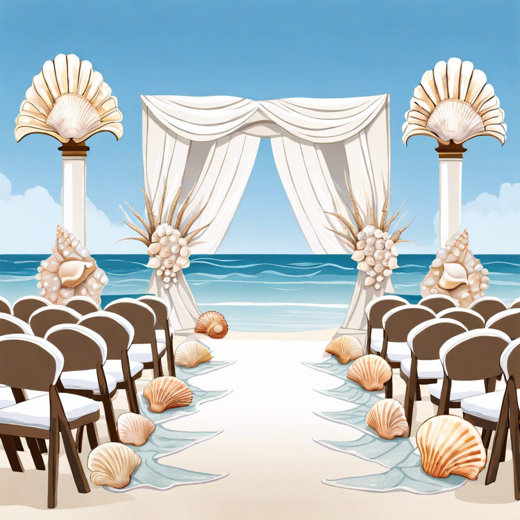 seashell aisle decor