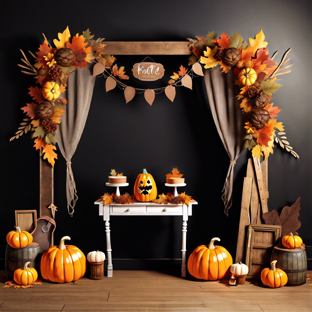 set up a photo booth with fall themed props
