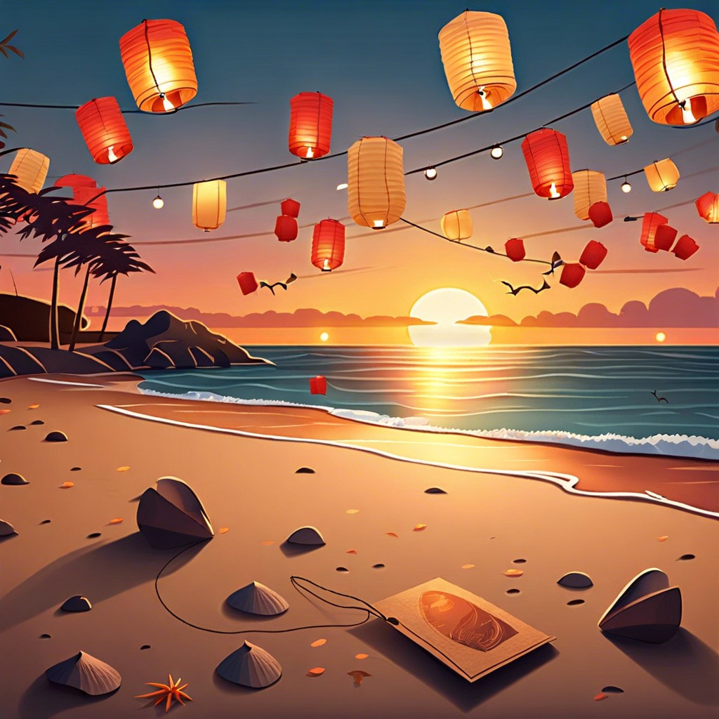 sunset lantern release