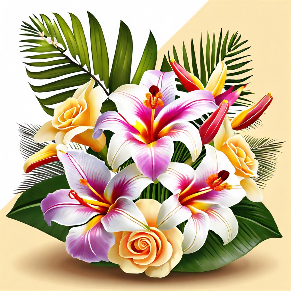 tropical flower bouquets