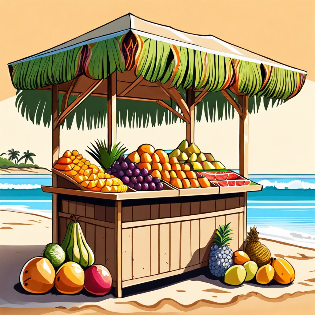 tropical fruit stand for refreshing snacks