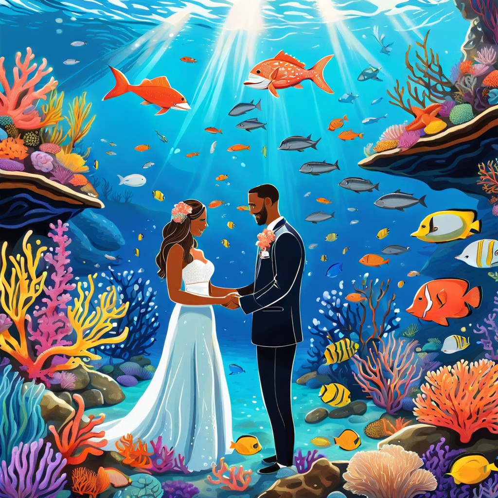underwater ceremony scuba dive to exchange vows for diving enthusiasts