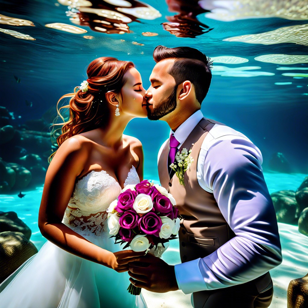 underwater photography session post ceremony