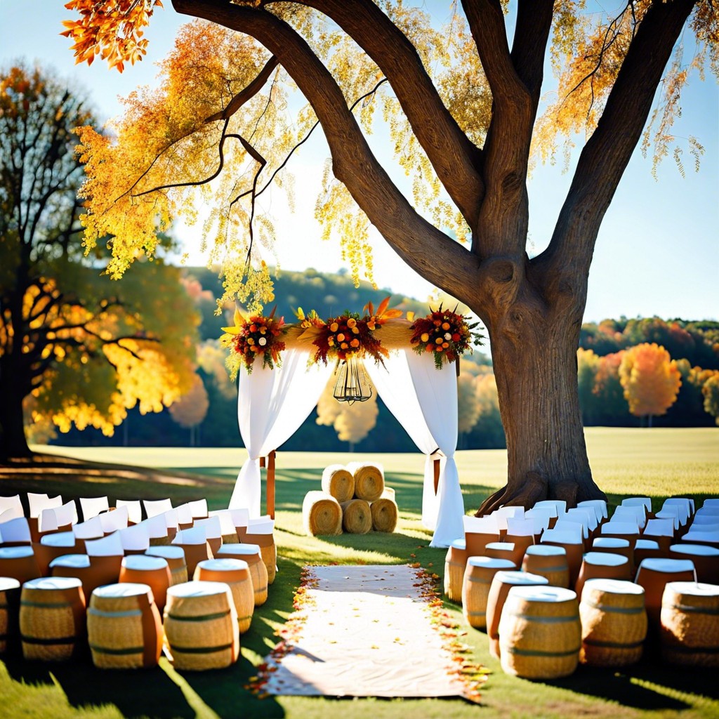 use hay bales for ceremony seating