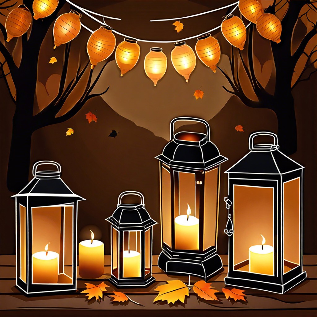 use lanterns with candles for romantic lighting