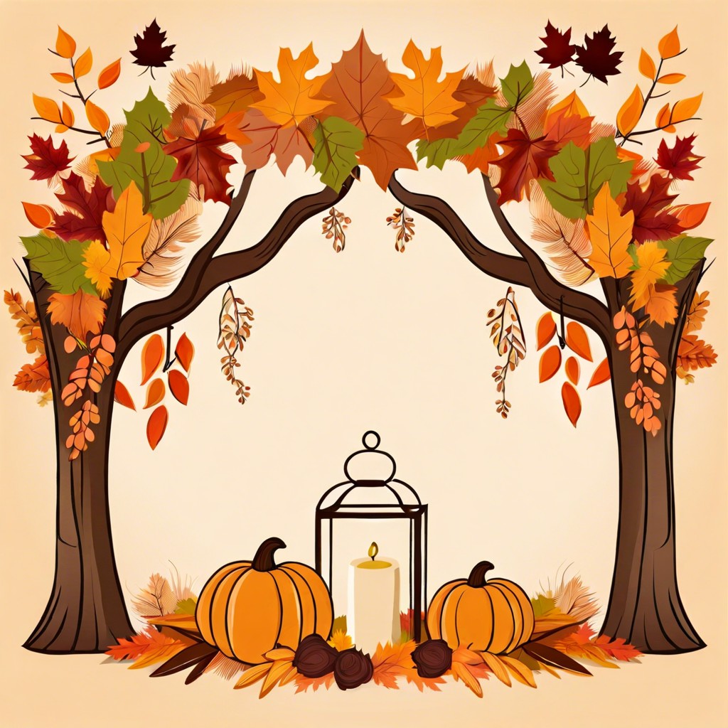 utilize natural fall foliage for free decor