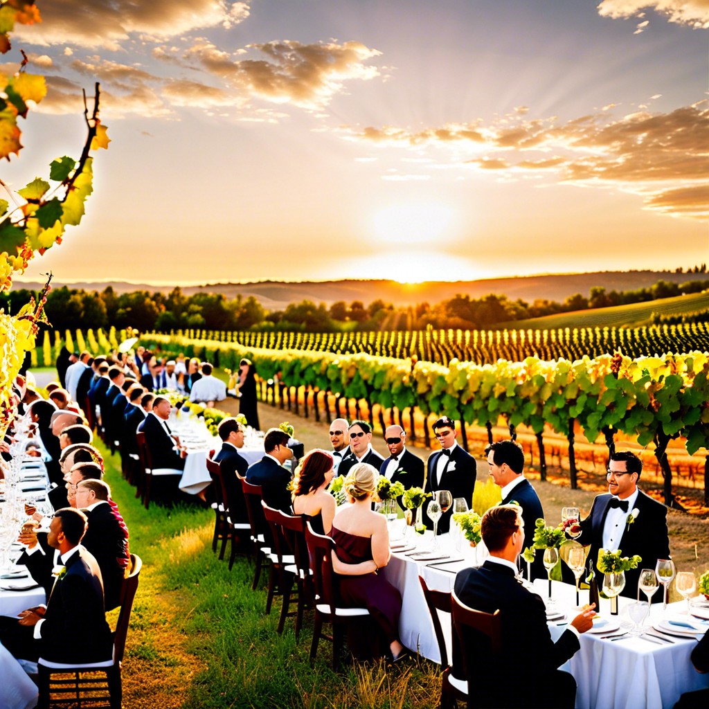 vineyard reception with wine tasting