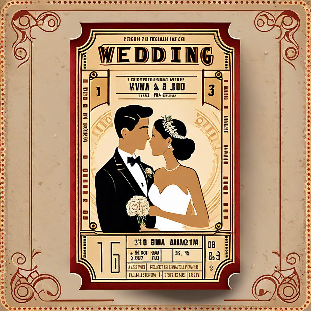 vintage cinema ticket style card