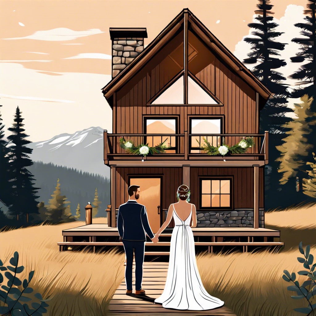 weekend retreat wedding in a remote cabin