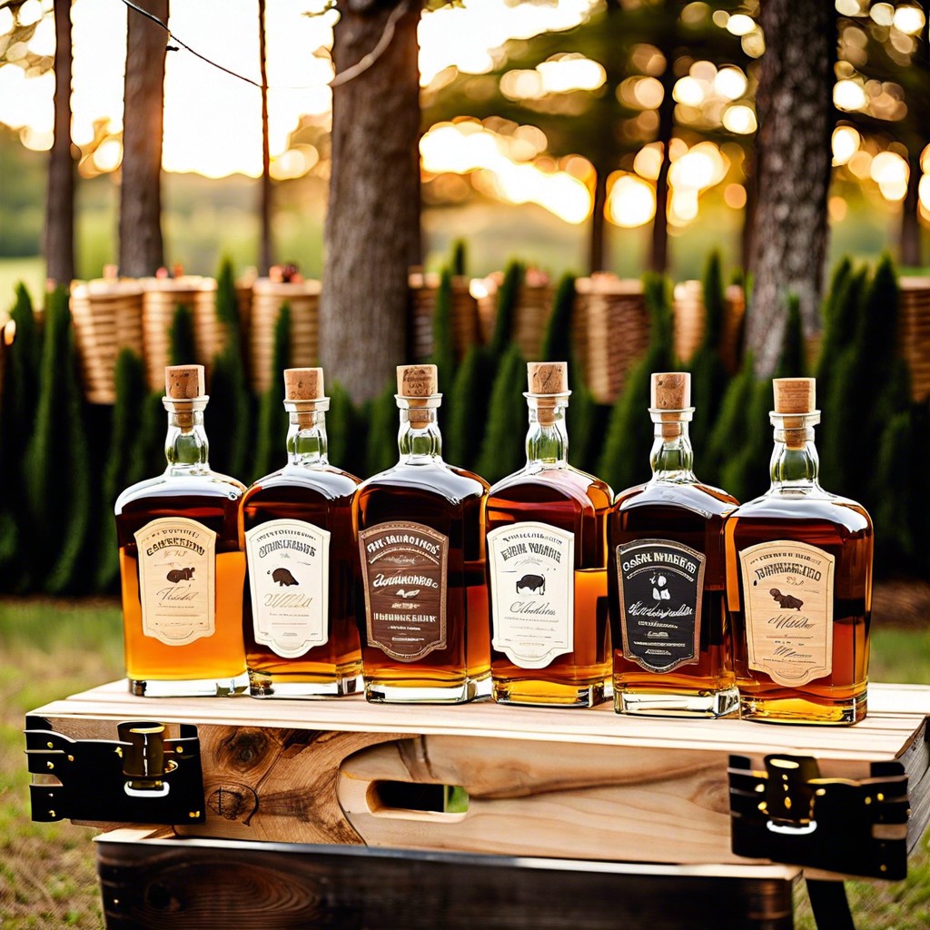 whiskey or bourbon tasting station