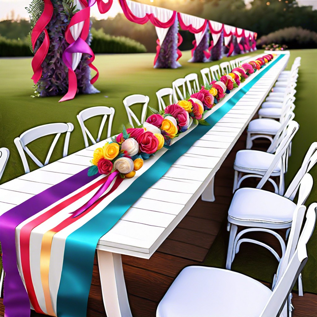 colorful ribbon table runners