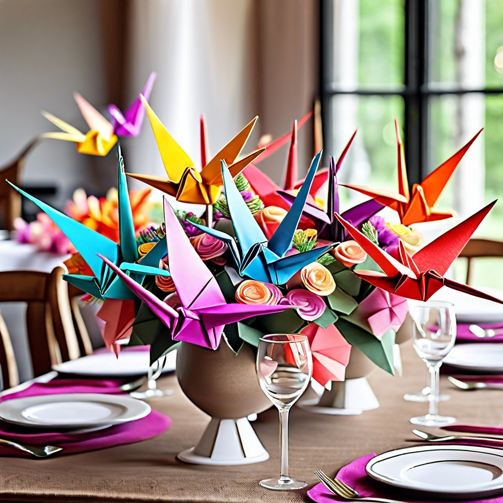 diy origami cranes as decor