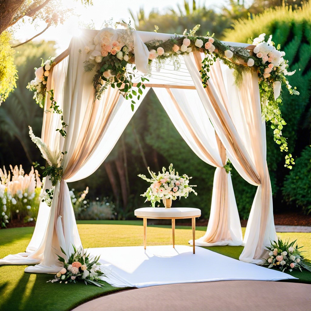 fabric draped canopy