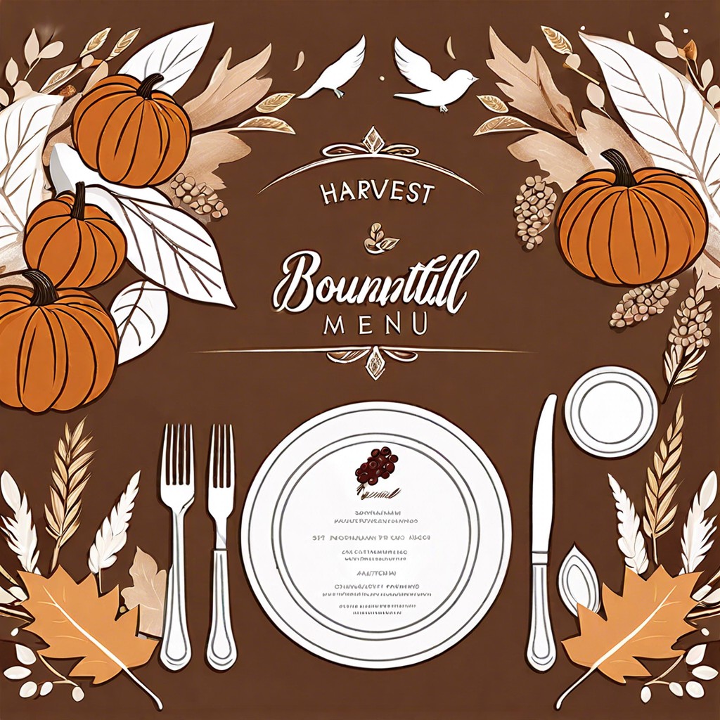 harvest themed menu