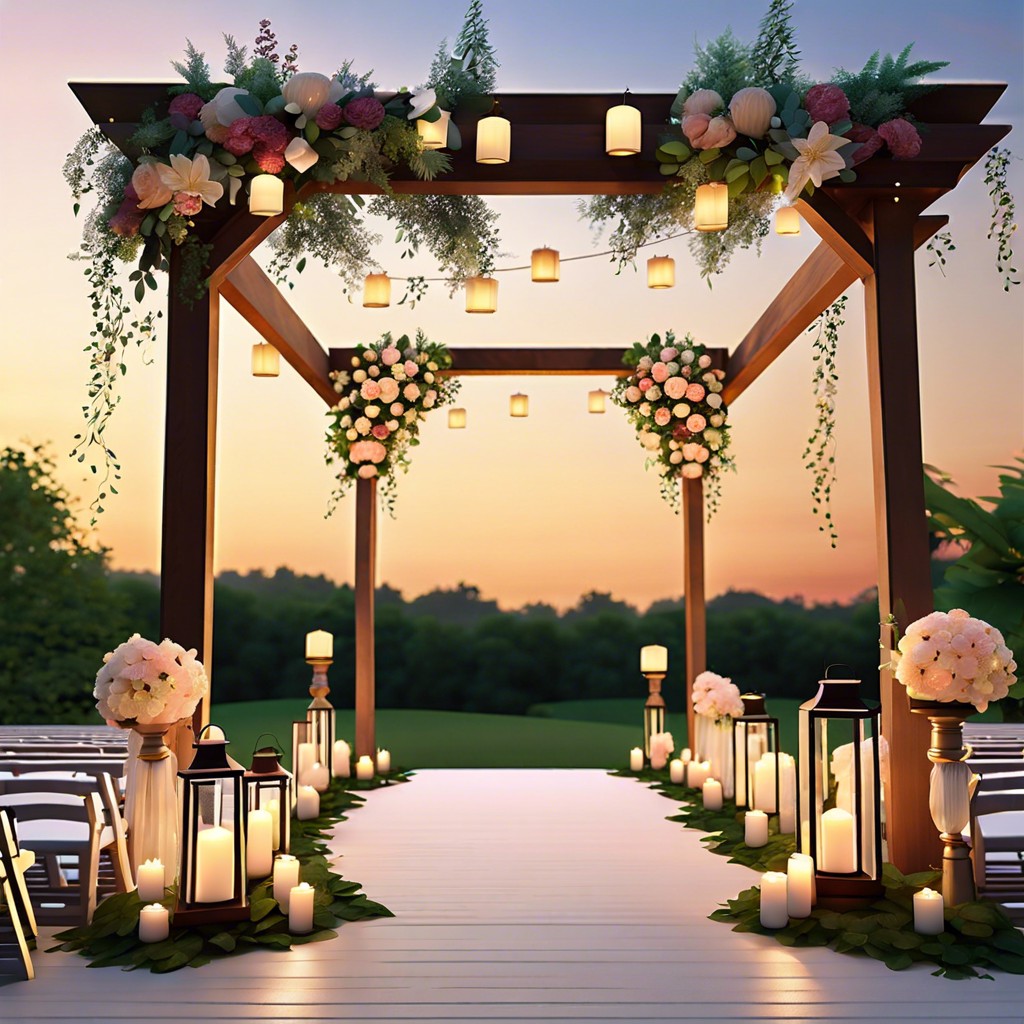 lantern lit pergola