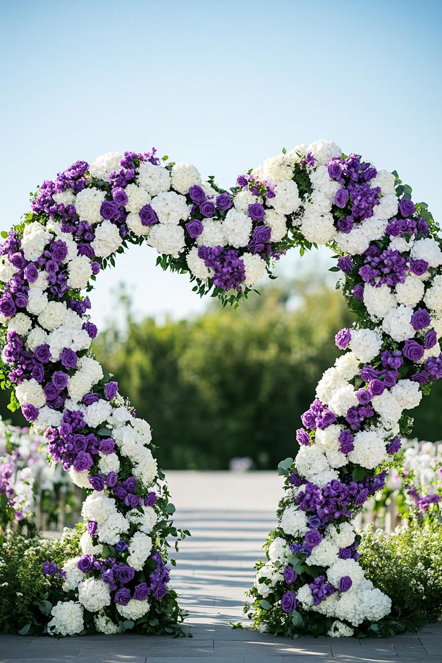 Purple and White Flower Arch