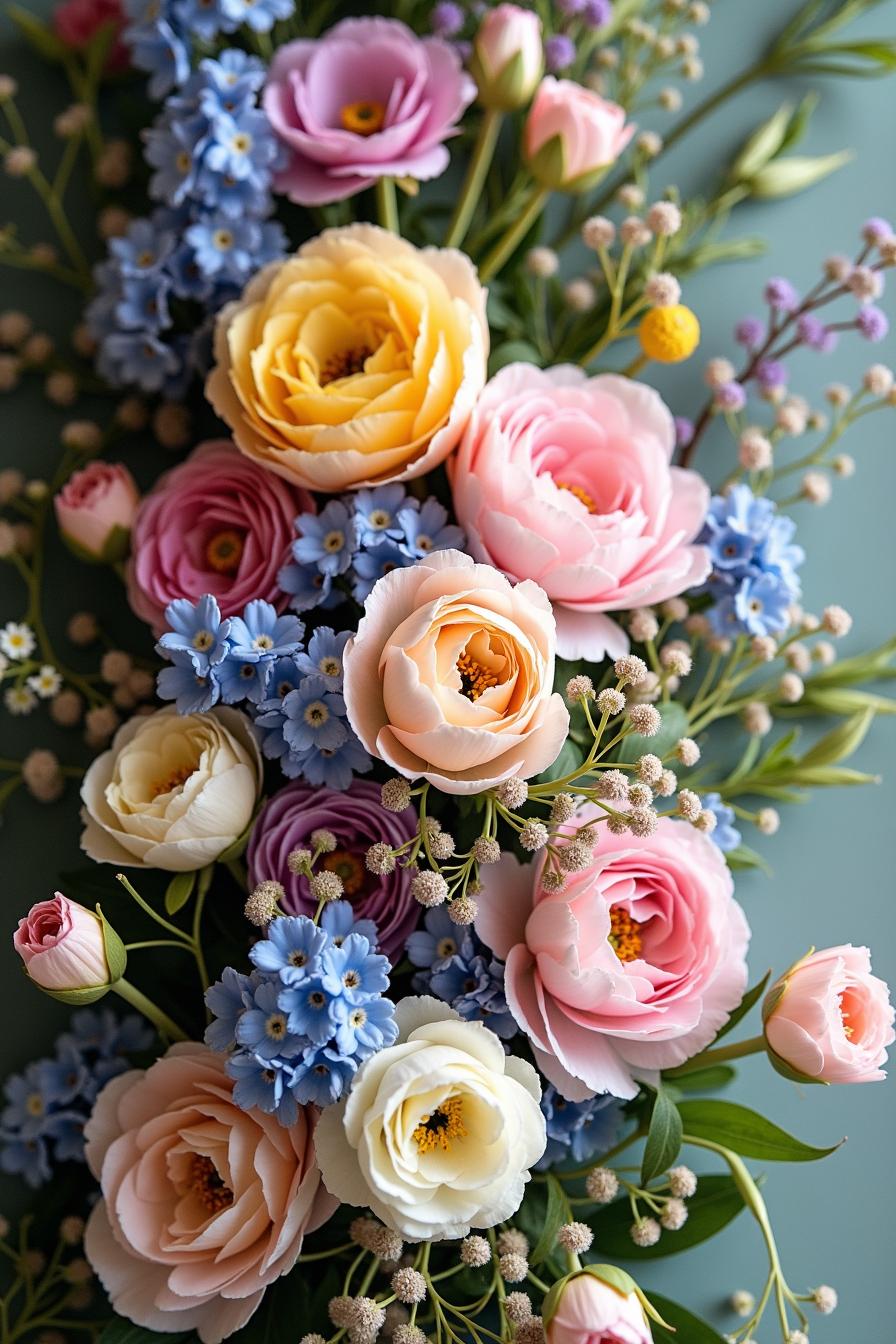 Delicate blossoms in an array of pastel colors