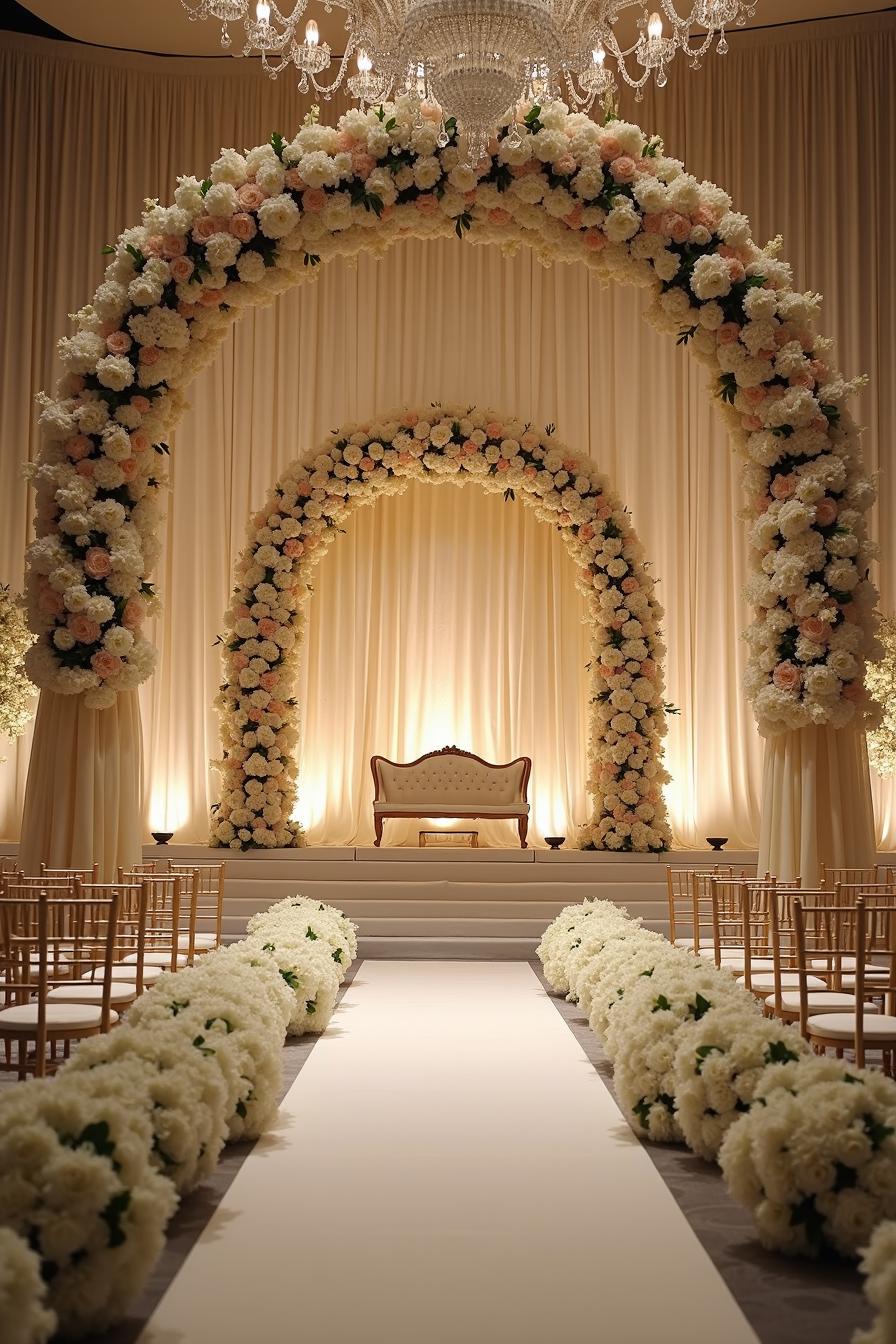 Luxurious floral wedding arch